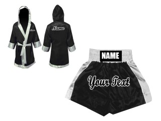 Boxing set - Custom Boxing Shorts and robe : Black